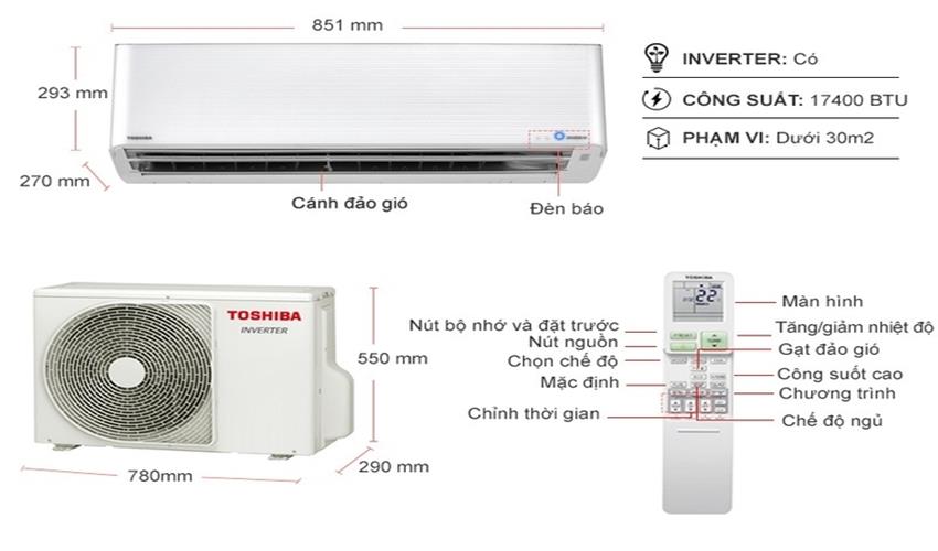 Máy lạnh Toshiba Inverter 2 HP RAS-H18N4KCVPG-V